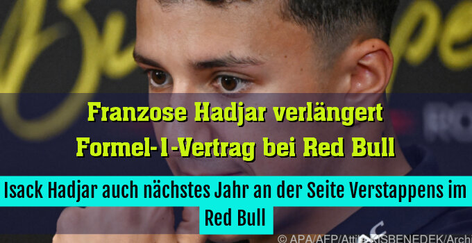 Isack Hadjar auch nächstes Jahr an der Seite Verstappens im Red Bull