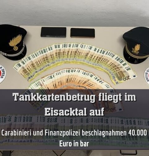 Carabinieri und Finanzpolizei beschlagnahmen 40.000 Euro in bar