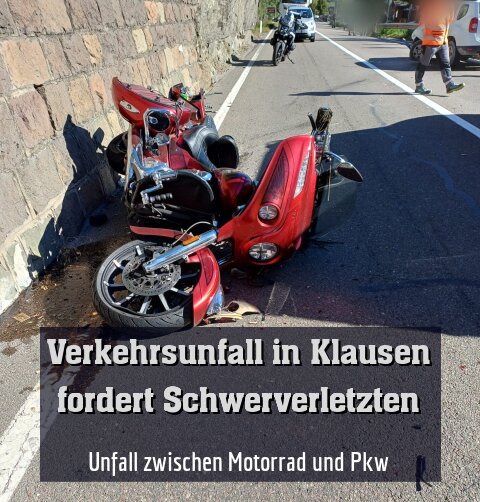 Unfall zwischen Motorrad und Pkw