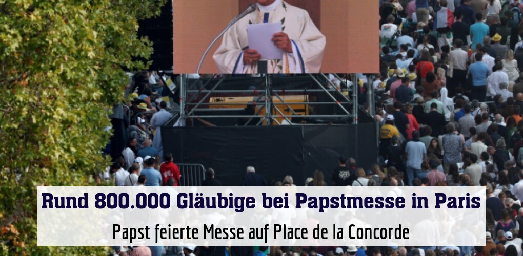 Papst feierte Messe auf Place de la Concorde