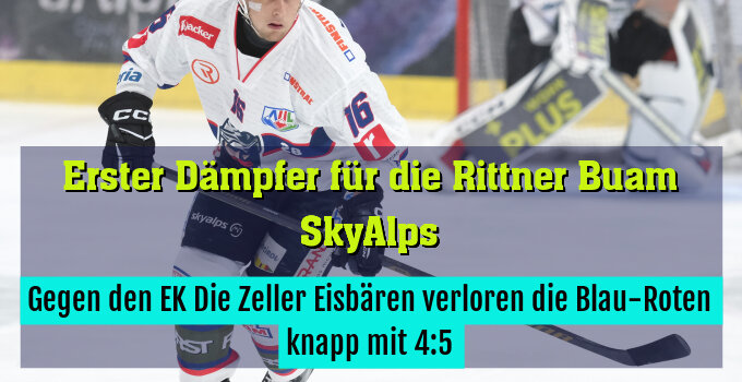 Gegen den EK Die Zeller Eisbären verloren die Blau-Roten knapp mit 4:5