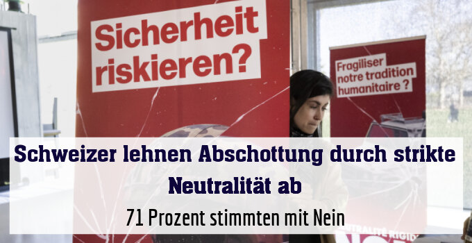 71 Prozent stimmten mit Nein