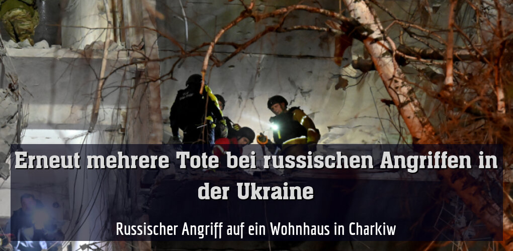 Russischer Angriff auf ein Wohnhaus in Charkiw
