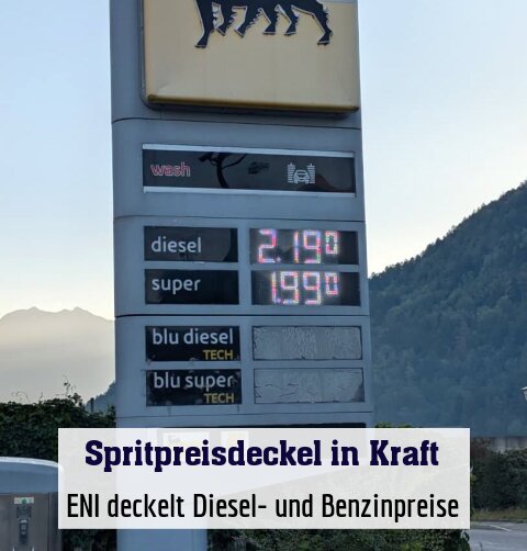 ENI deckelt Diesel- und Benzinpreise