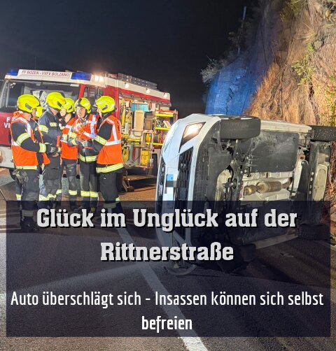 Auto überschlägt sich - Insassen können sich selbst befreien