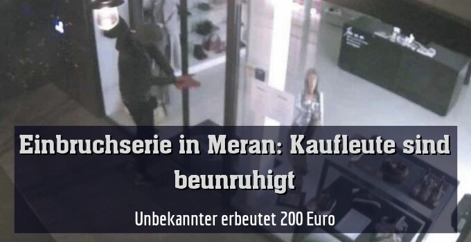 Unbekannter erbeutet 200 Euro