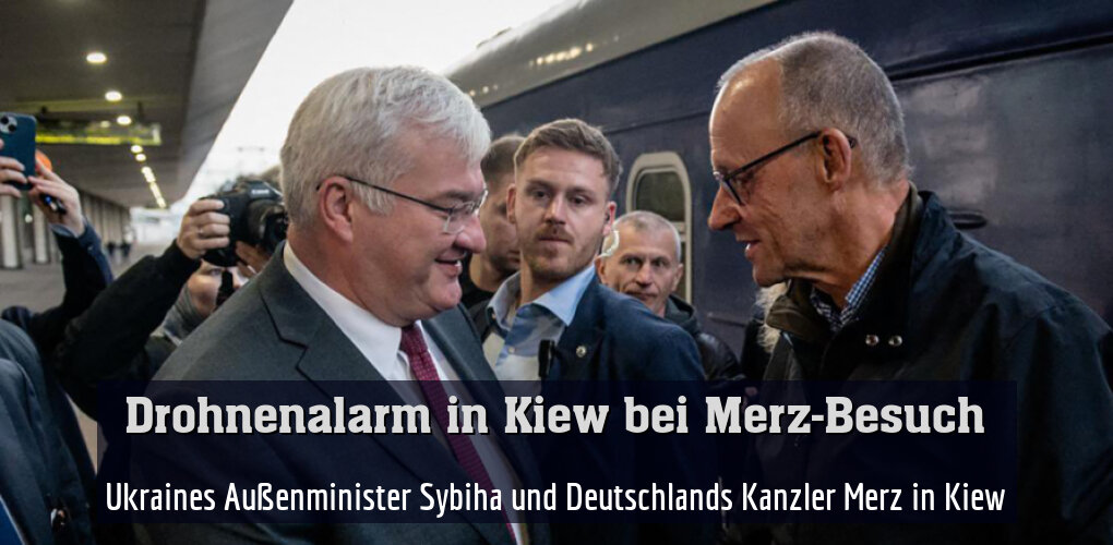 Ukraines Außenminister Sybiha und Deutschlands Kanzler Merz in Kiew