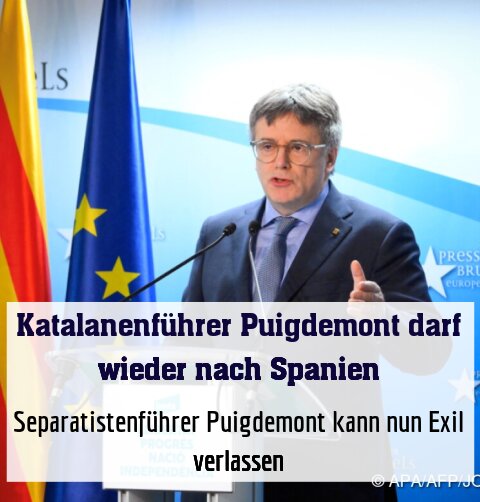 Separatistenführer Puigdemont kann nun Exil verlassen