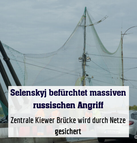 Zentrale Kiewer Brücke wird durch Netze gesichert