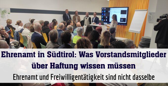 Ehrenamt und Freiwilligentätigkeit sind nicht dasselbe