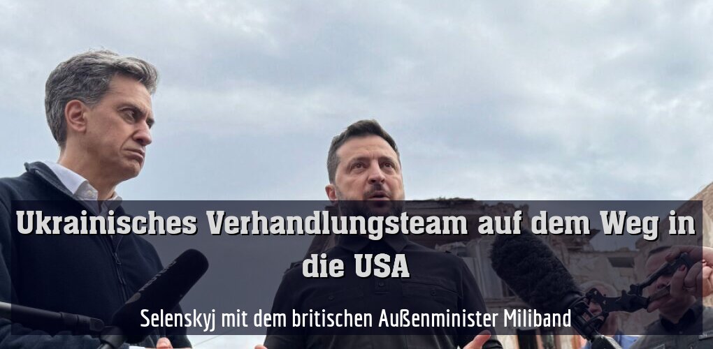 Selenskyj mit dem britischen Außenminister Miliband
