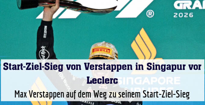 Erster Grand-Prix-Siegespokal für Verstappen in Singapur