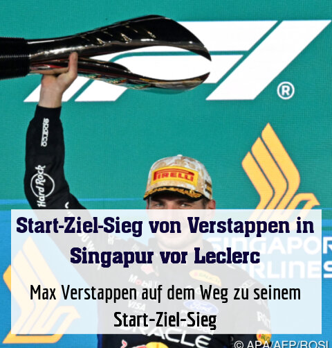 Erster Grand-Prix-Siegespokal für Verstappen in Singapur