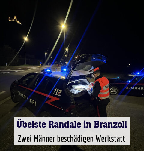 Zwei Männer beschädigen Werkstatt