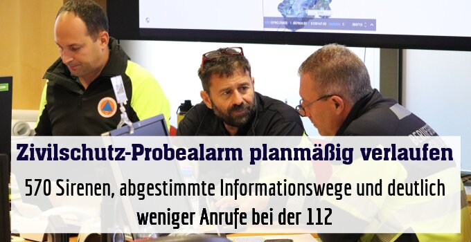 570 Sirenen, abgestimmte Informationswege und deutlich weniger Anrufe bei der 112