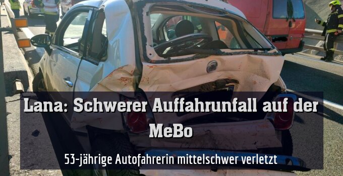 53-jährige Autofahrerin mittelschwer verletzt