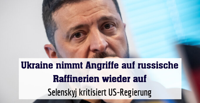 Selenskyj kritisiert US-Regierung
