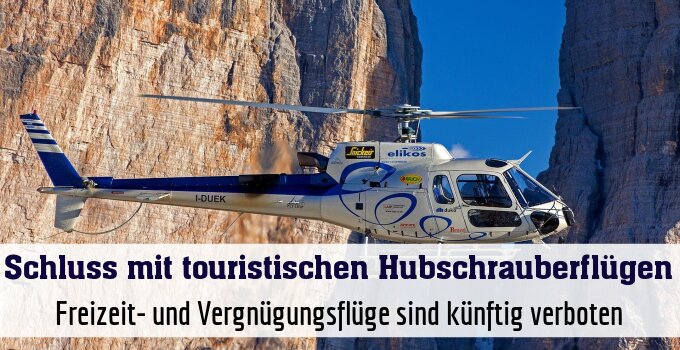Freizeit- und Vergnügungsflüge sind künftig verboten