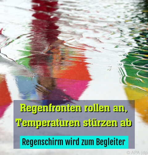 Regenschirm wird zum Begleiter