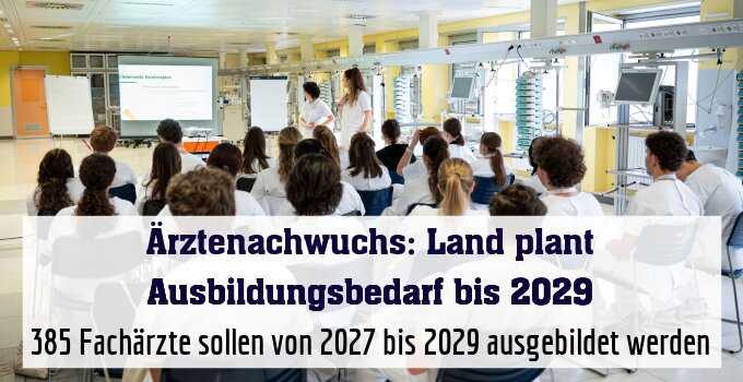 385 Fachärzte sollen von 2027 bis 2029 ausgebildet werden