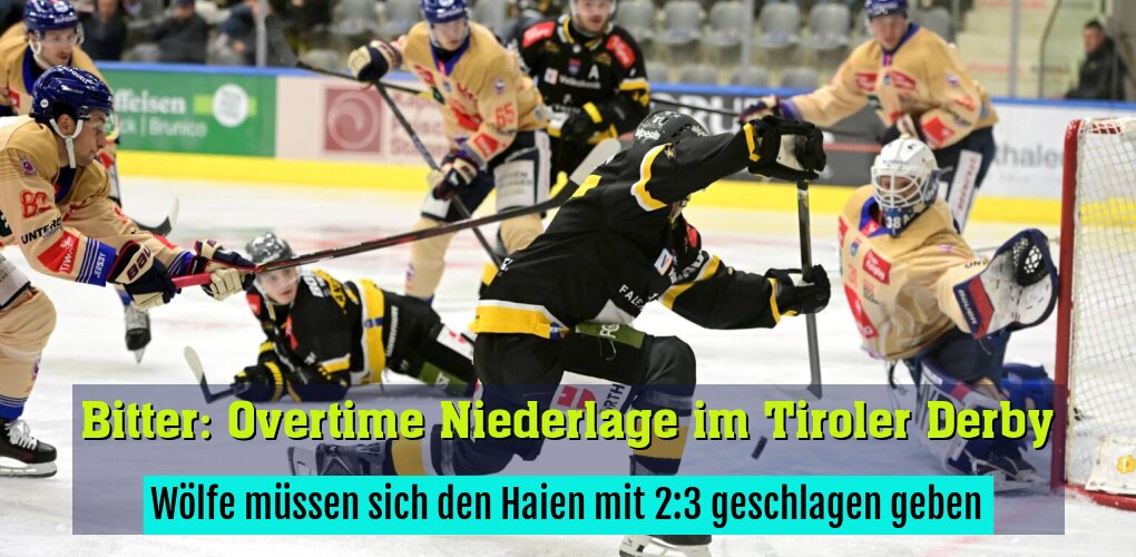 Wölfe müssen sich den Haien mit 2:3 geschlagen geben