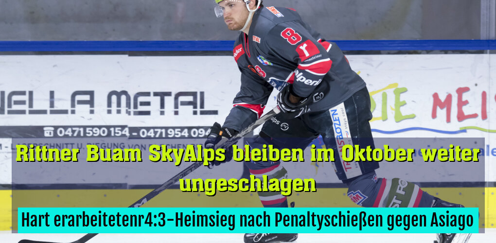 Hart erarbeitetenr4:3-Heimsieg nach Penaltyschießen gegen Asiago
