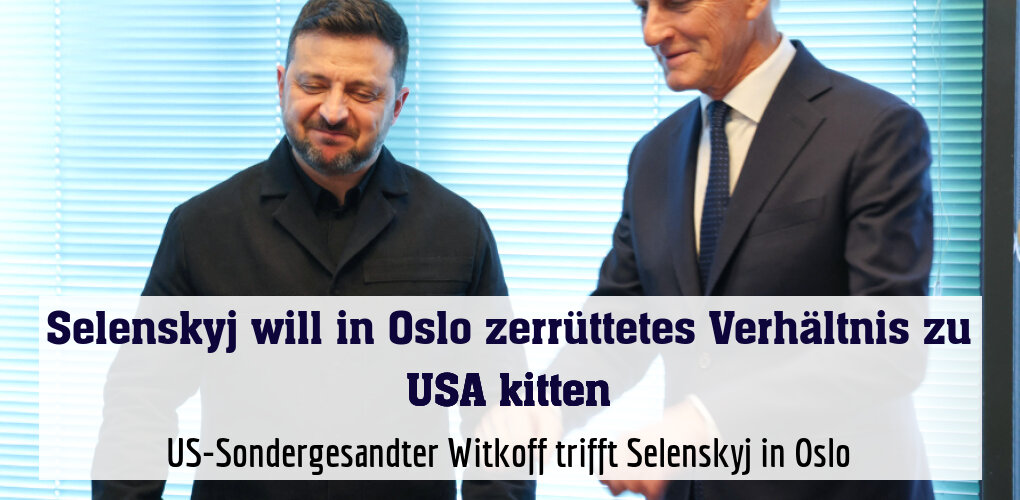Ukraines Präsident Selenskyj un Norwegens Premier Støre