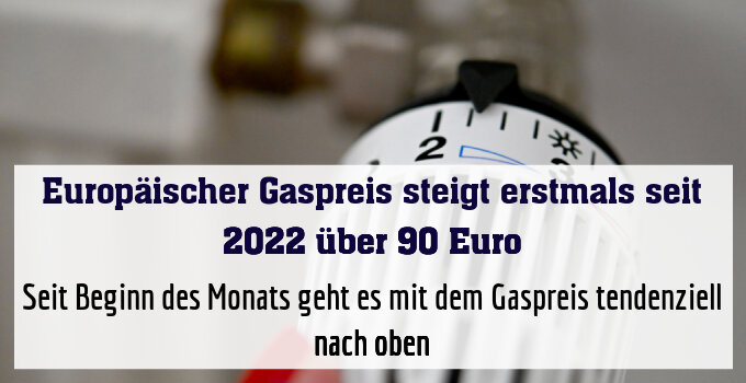 Seit Beginn des Monats geht es mit dem Gaspreis tendenziell nach oben