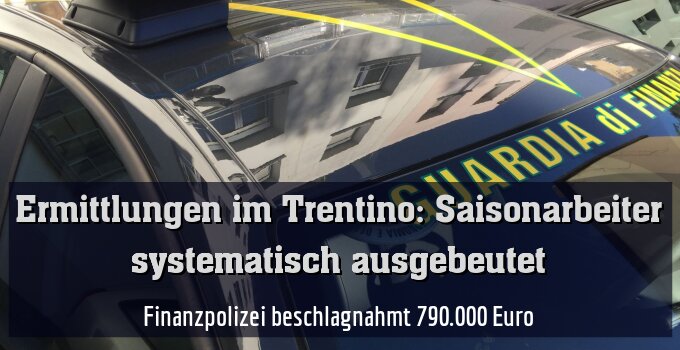 Finanzpolizei beschlagnahmt 790.000 Euro