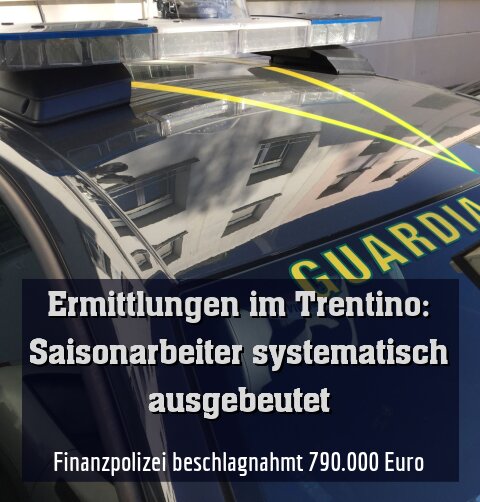 Finanzpolizei beschlagnahmt 790.000 Euro