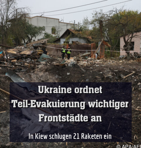 In Kiew schlugen 21 Raketen ein