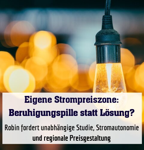 Robin fordert unabhängige Studie, Stromautonomie und regionale Preisgestaltung