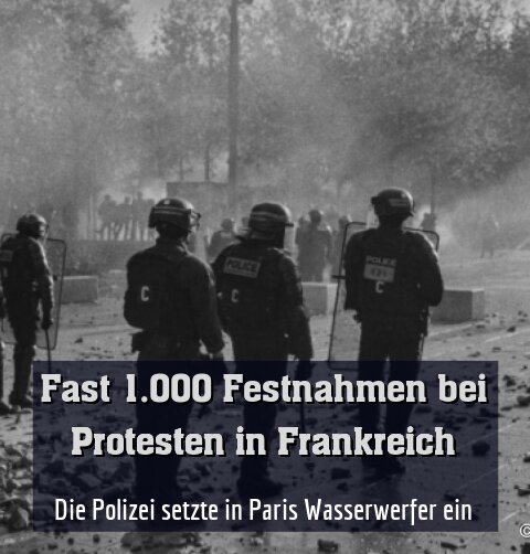 Die Polizei setzte in Paris Wasserwerfer ein