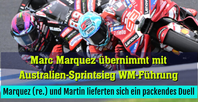 Marquez (re.) und Martin lieferten sich ein packendes Duell
