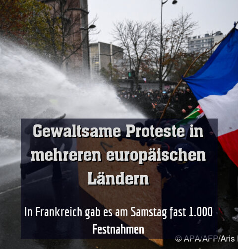 In Frankreich gab es am Samstag fast 1.000 Festnahmen