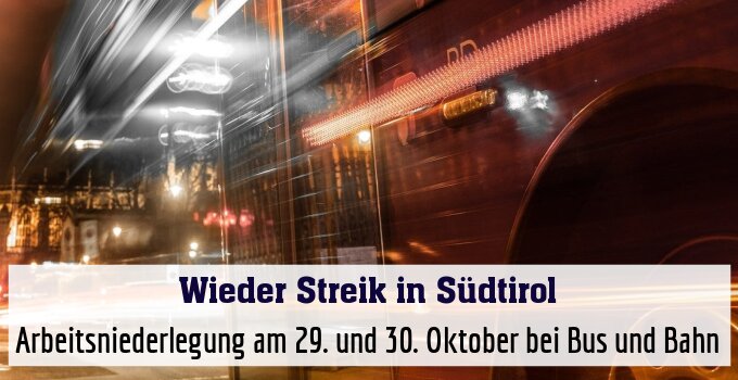 Arbeitsniederlegung am 29. und 30. Oktober bei Bus und Bahn