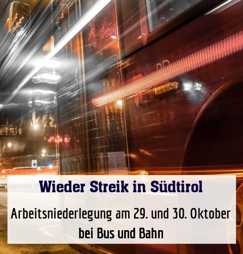 Arbeitsniederlegung am 29. und 30. Oktober bei Bus und Bahn