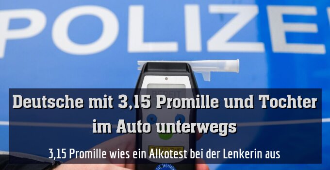3,15 Promille wies ein Alkotest bei der Lenkerin aus