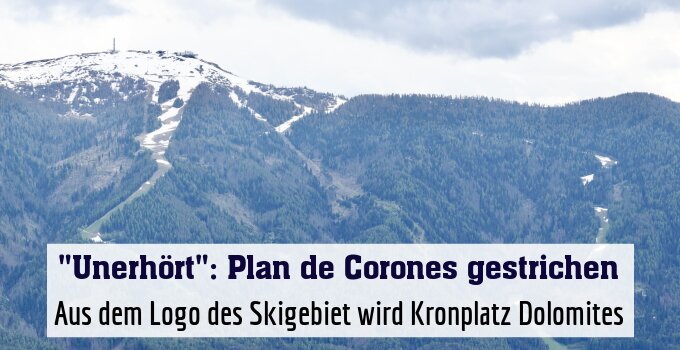 Aus dem Logo des Skigebiet wird Kronplatz Dolomites