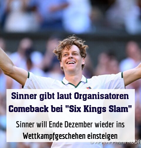 Sinner will Ende Dezember wieder ins Wettkampfgeschehen einsteigen