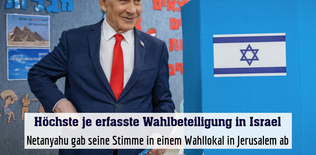 Netanyahu gab seine Stimme in einem Wahllokal in Jerusalem ab