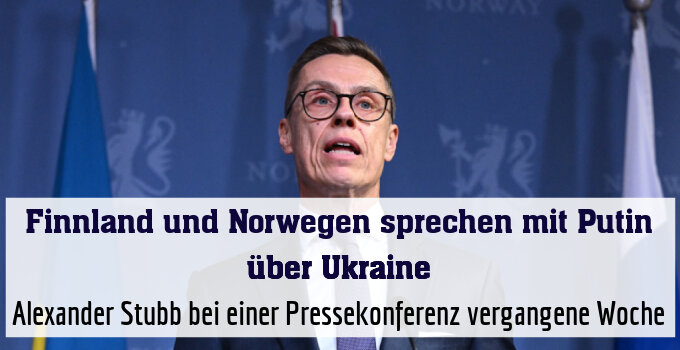 Alexander Stubb bei einer Pressekonferenz vergangene Woche