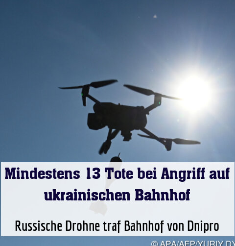 Russische Drohne traf Bahnhof von Dnipro (Symbolbild)