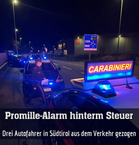 Drei Autofahrer in Südtirol aus dem Verkehr gezogen