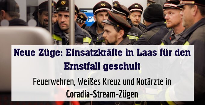 Feuerwehren, Weißes Kreuz und Notärzte in Coradia-Stream-Zügen