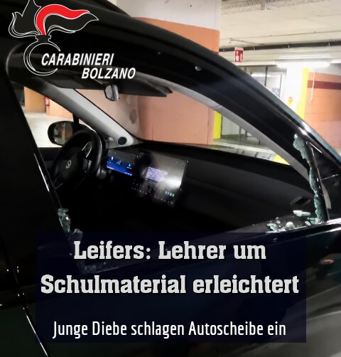 Junge Diebe schlagen Autoscheibe ein