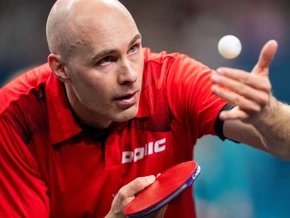 Sofia Polcanova bei Tischtennis-WM im Doppel-Viertelfinale