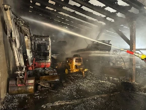 Wolkenstein: Brand in Gerätehaus löst Großeinsatz aus