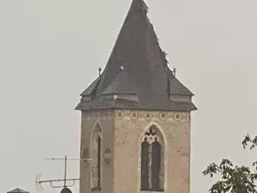 Unwetter: Kortscher Kirchturm beschädigt