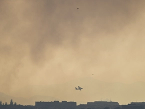 Nach Waldbrand Rauch über Madrid